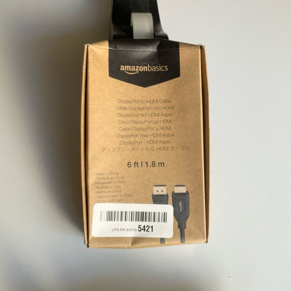 amazonbasics DisplayPort to HDMI Display Cable  6 ft | 1.8 m , black